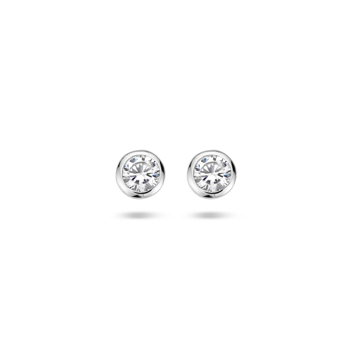oorknoppen zirkonia zilver gerhodineerd