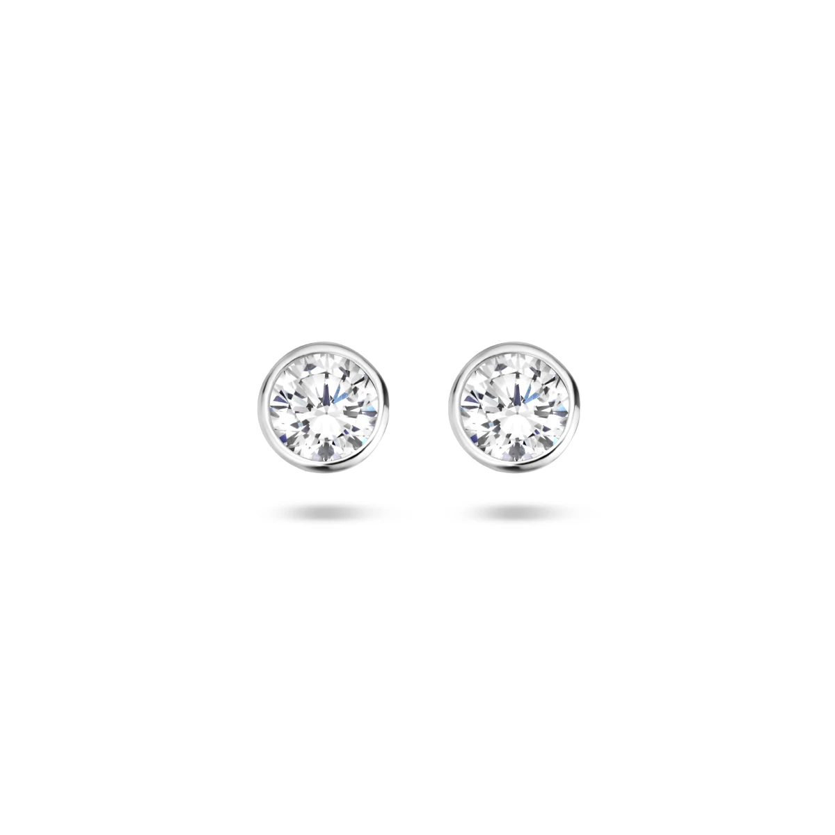 oorknoppen zirkonia zilver gerhodineerd