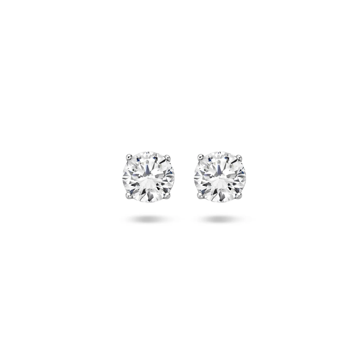 oorknoppen zirkonia zilver gerhodineerd