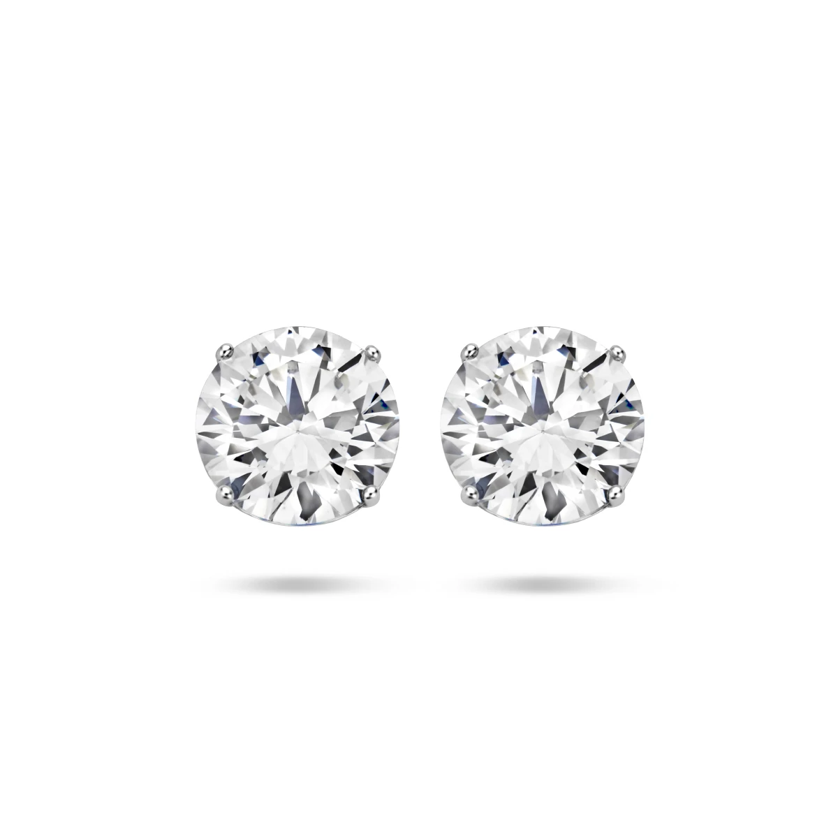 oorknoppen zirkonia zilver gerhodineerd