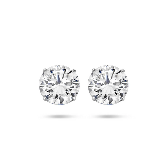 oorknoppen zirkonia zilver gerhodineerd