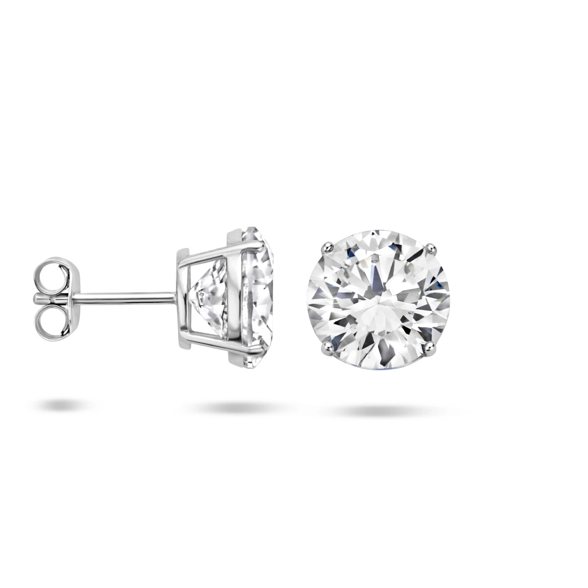 oorknoppen zirkonia zilver gerhodineerd