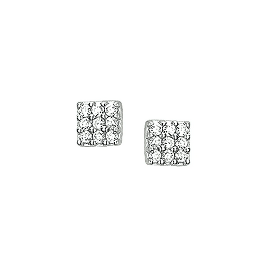 oorknoppen zirkonia zilver gerhodineerd