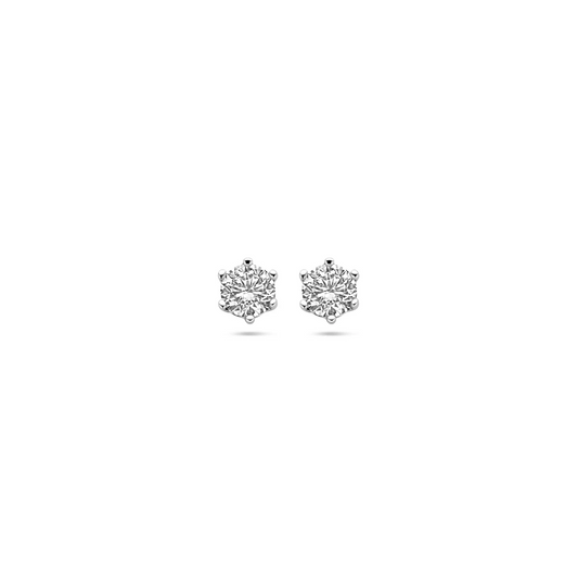 oorknoppen zirkonia zilver gerhodineerd