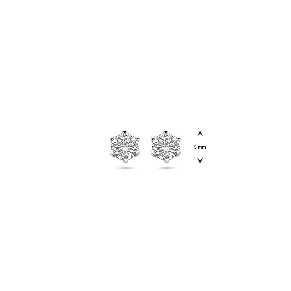 oorknoppen zirkonia zilver gerhodineerd