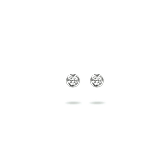 oorknoppen zirkonia zilver gerhodineerd