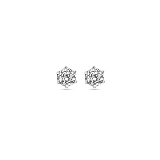 oorknoppen zirkonia zilver gerhodineerd