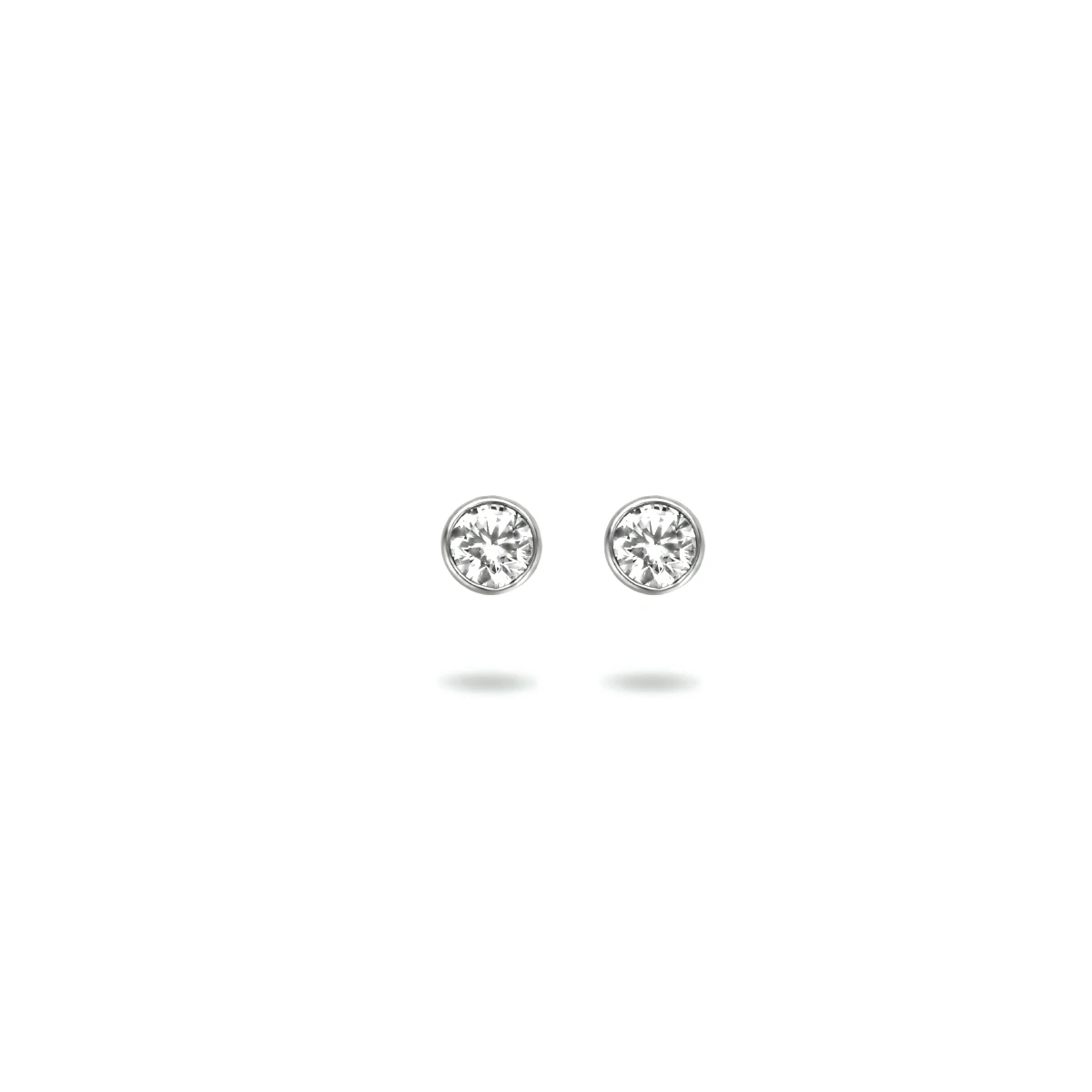 oorknoppen zirkonia zilver gerhodineerd