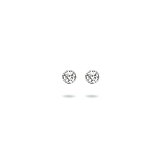 oorknoppen zirkonia zilver gerhodineerd