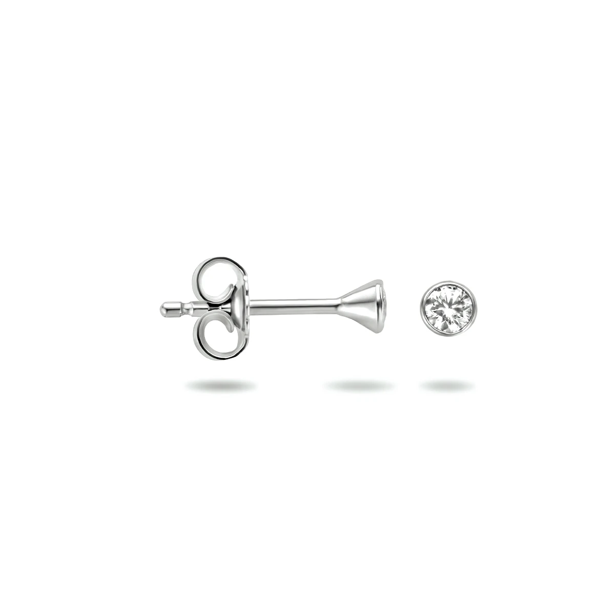 oorknoppen zirkonia zilver gerhodineerd