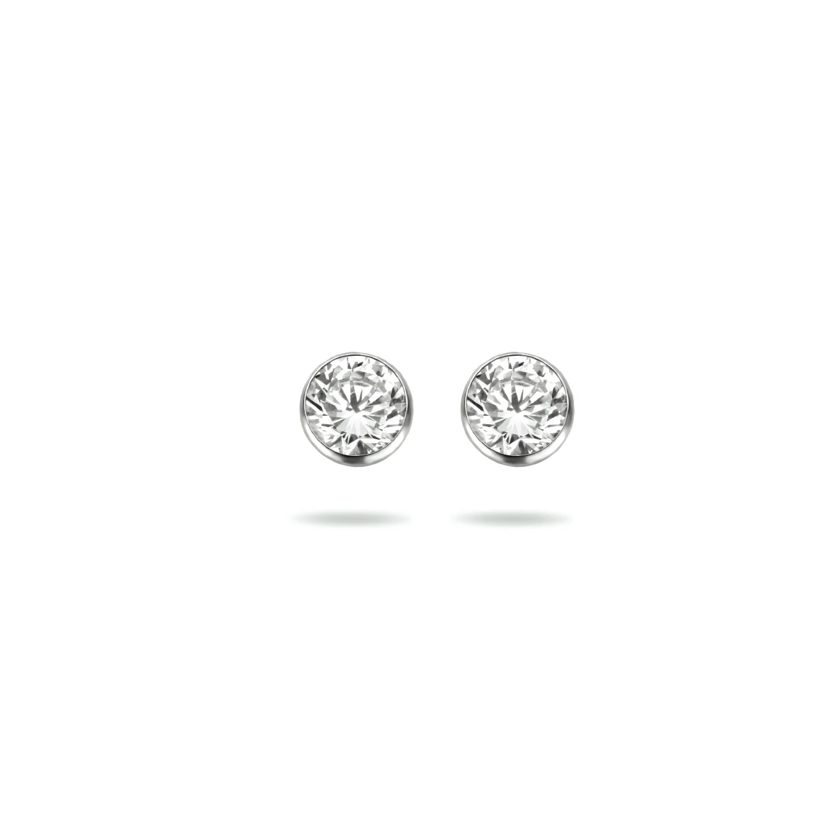 oorknoppen zirkonia zilver gerhodineerd