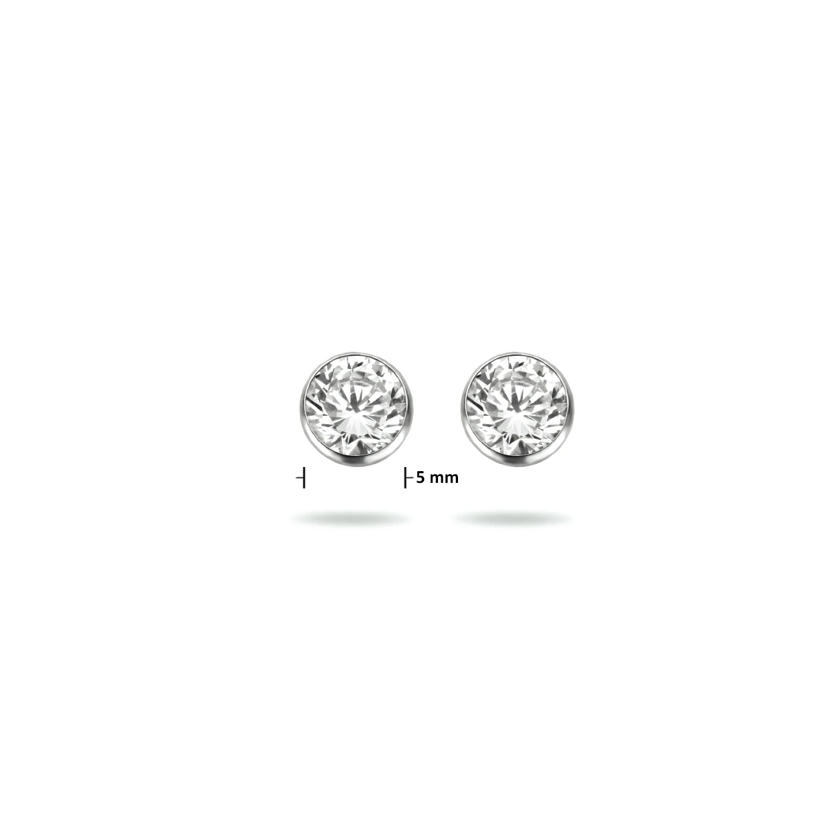oorknoppen zirkonia zilver gerhodineerd