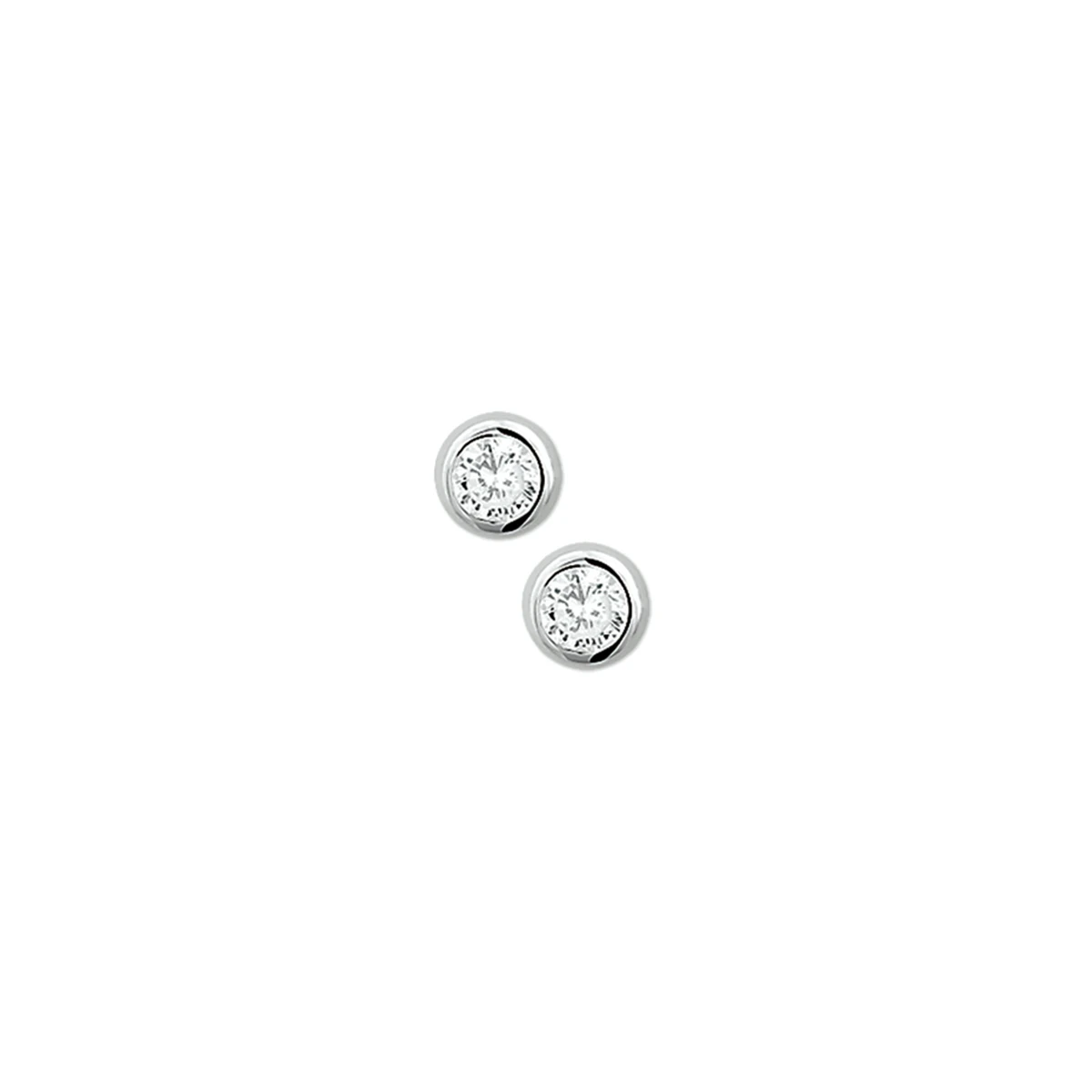 oorknoppen zirkonia zilver gerhodineerd