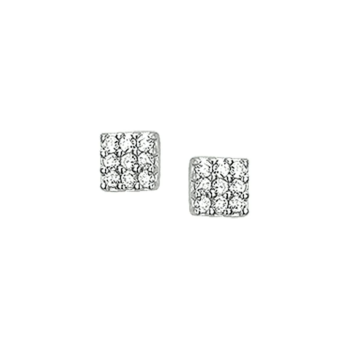 oorknoppen zirkonia zilver gerhodineerd
