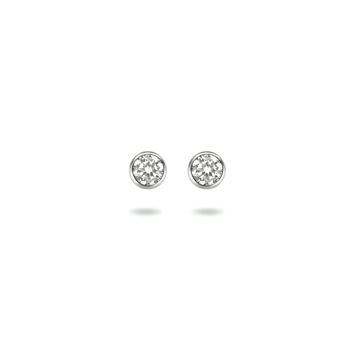 oorknoppen zirkonia zilver gerhodineerd