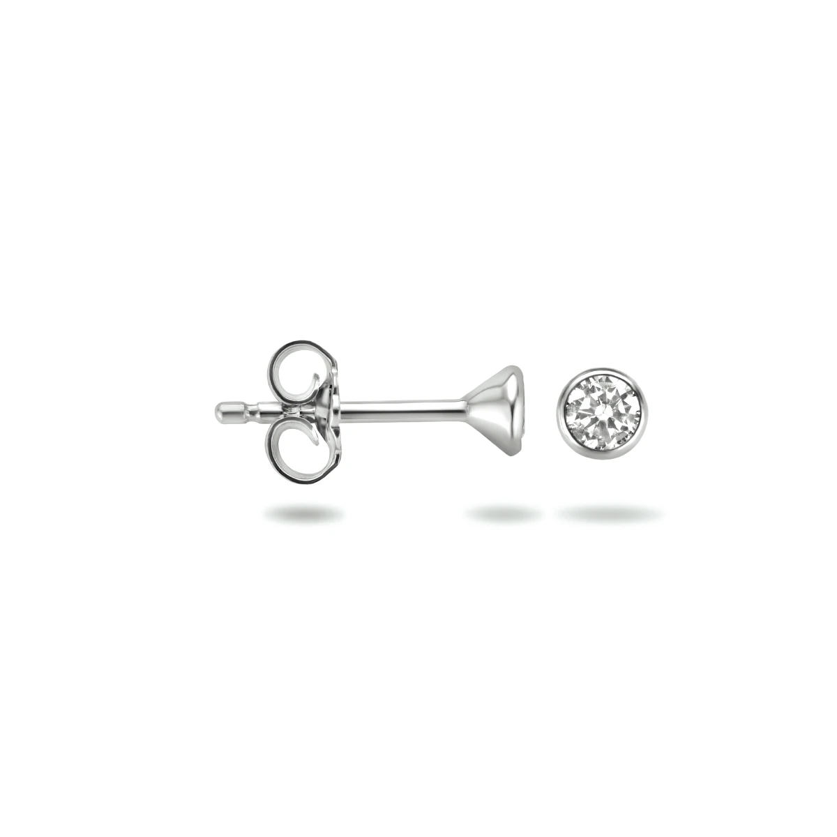 oorknoppen zirkonia zilver gerhodineerd