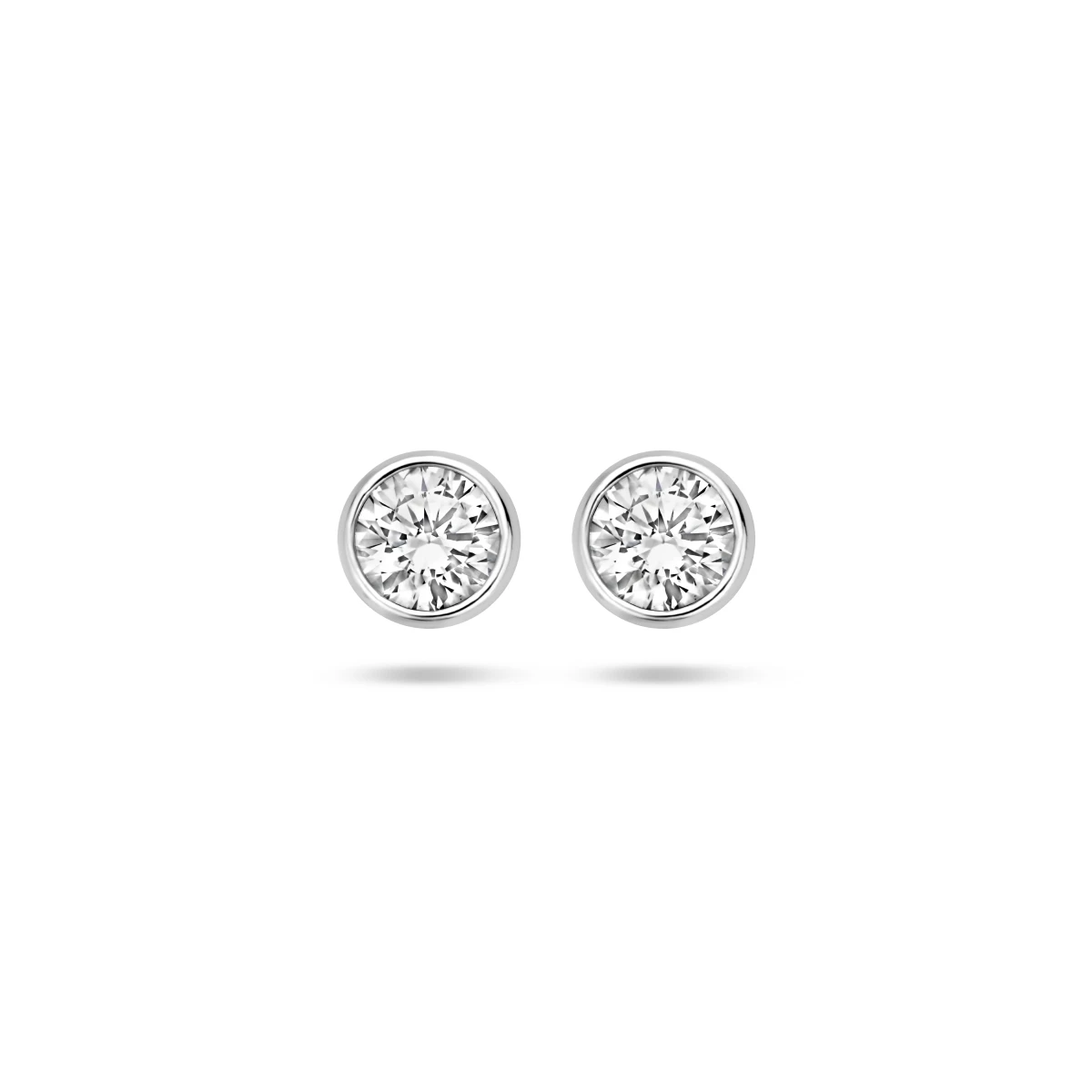 oorknoppen zirkonia zilver gerhodineerd