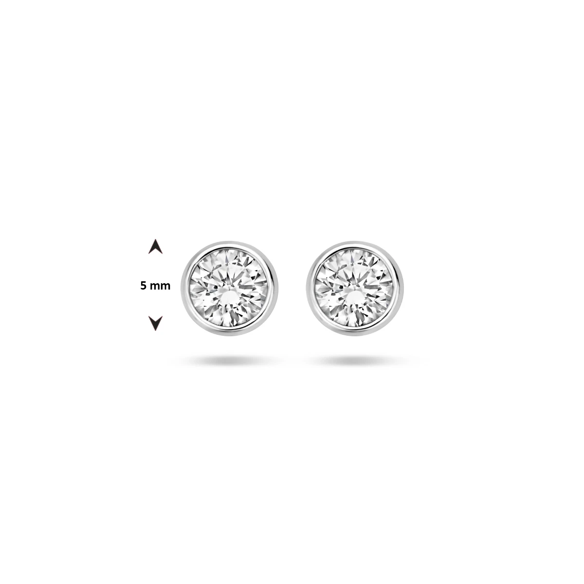 oorknoppen zirkonia zilver gerhodineerd