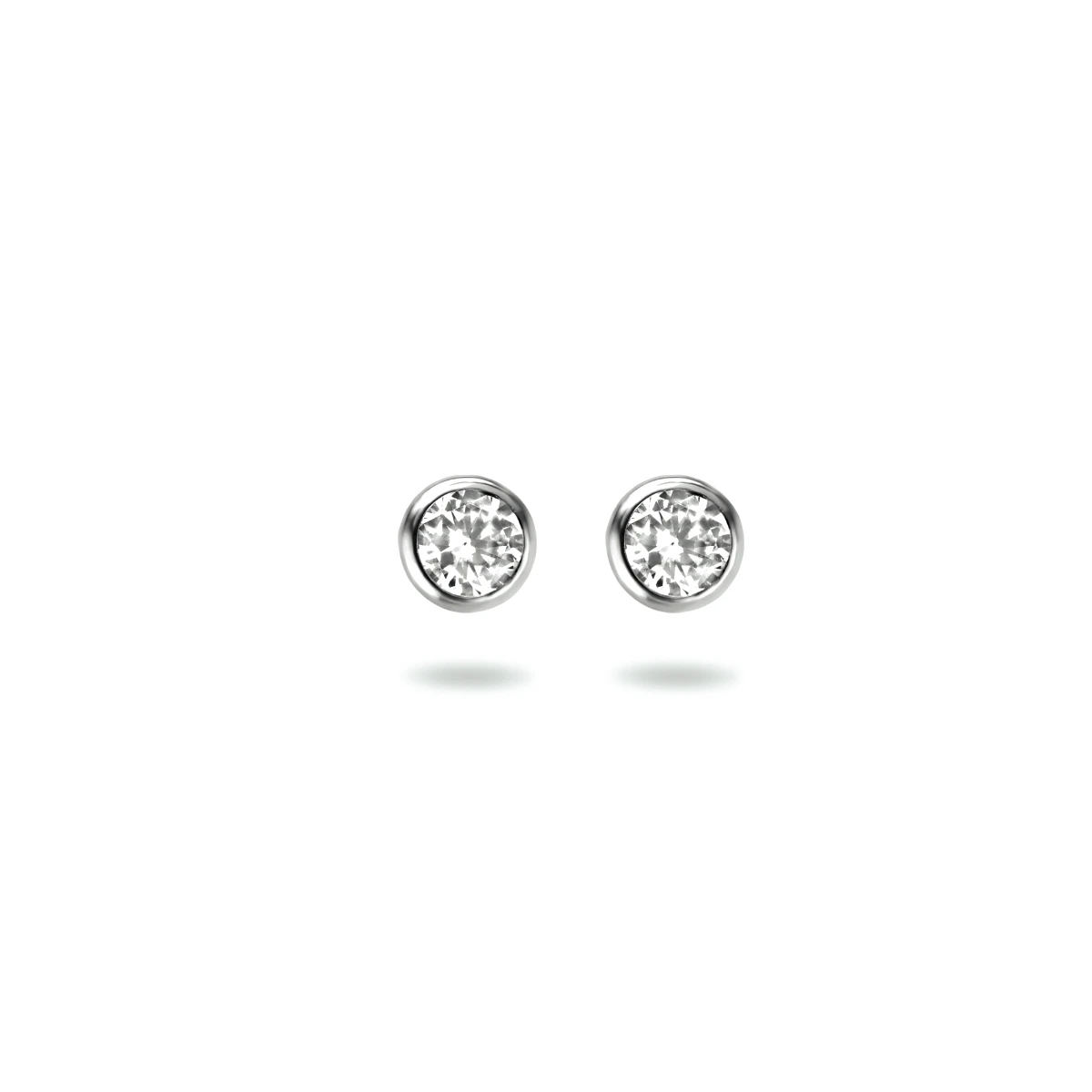oorknoppen zirkonia zilver gerhodineerd