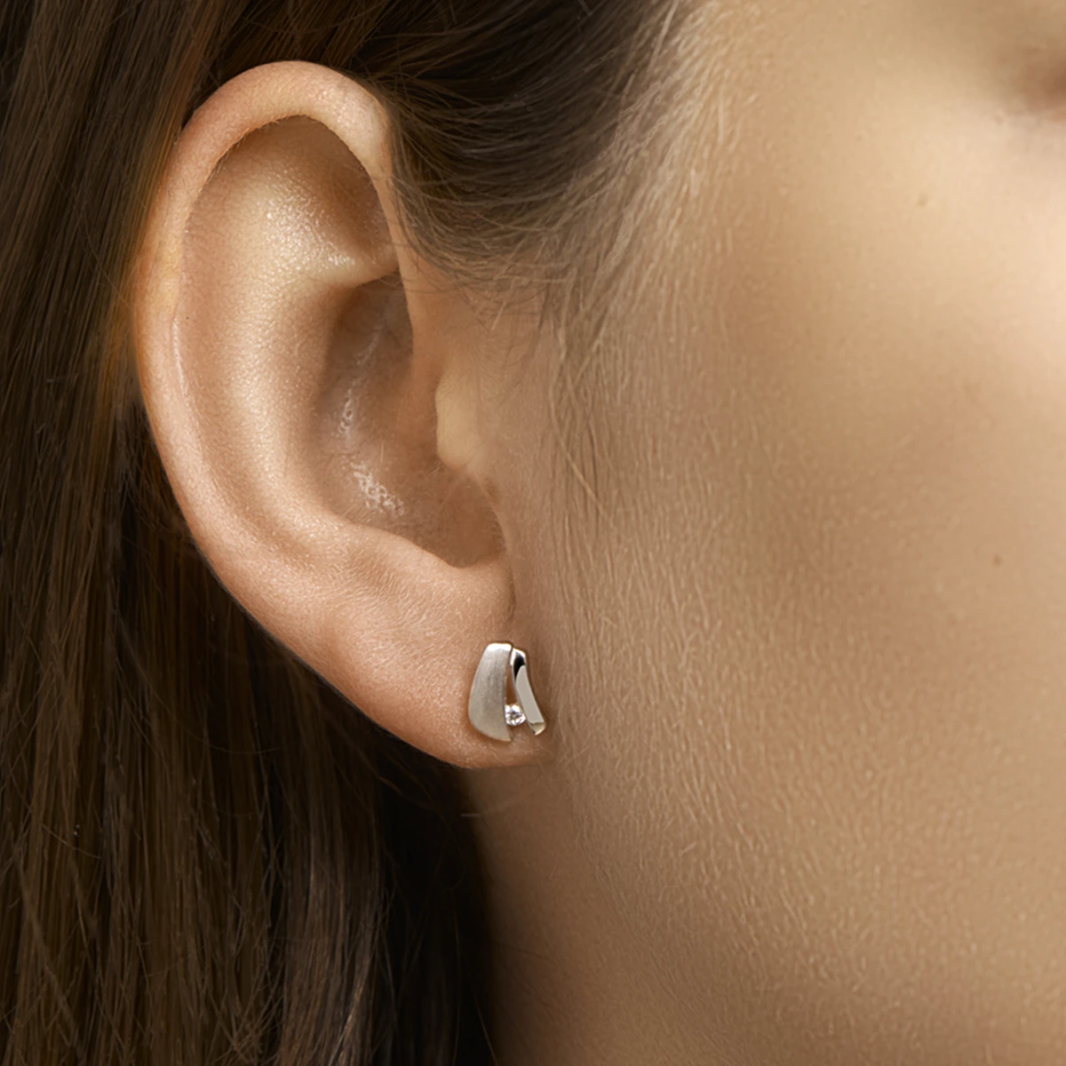 oorknoppen zirkonia zilver gerhodineerd
