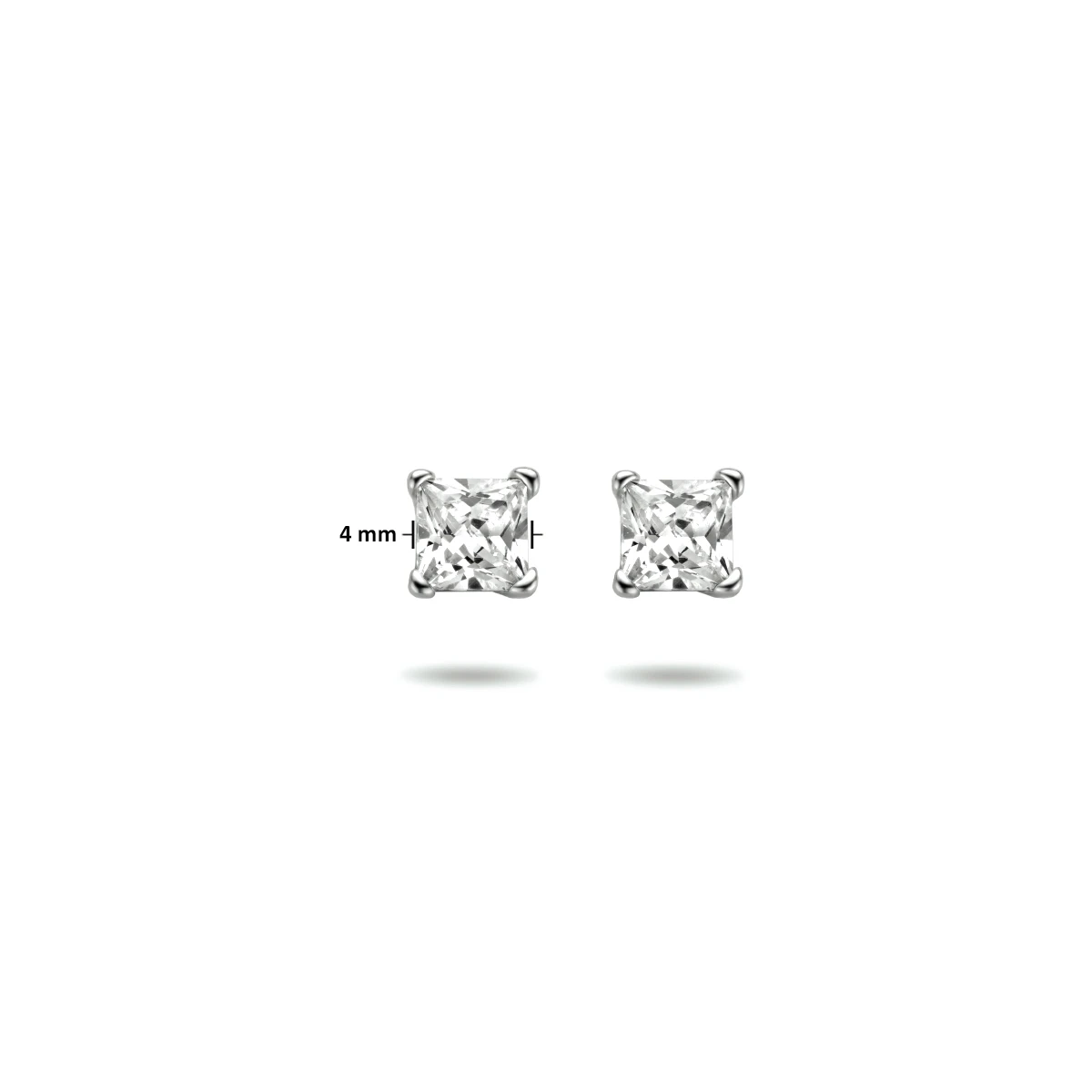 oorknoppen zirkonia zilver gerhodineerd