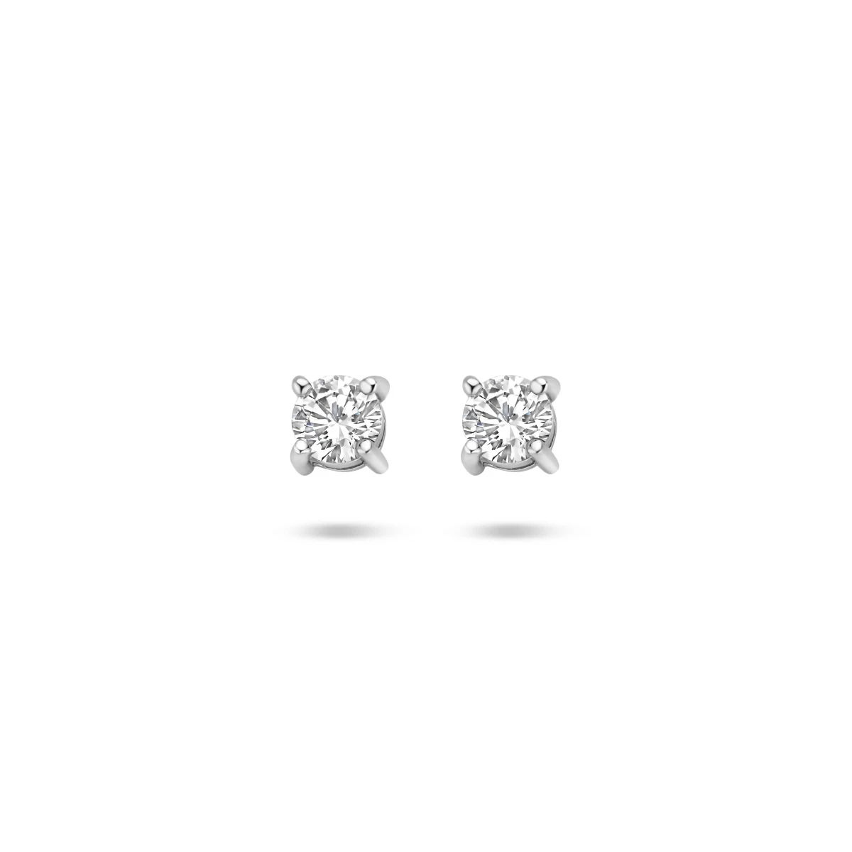 oorknoppen zirkonia zilver gerhodineerd