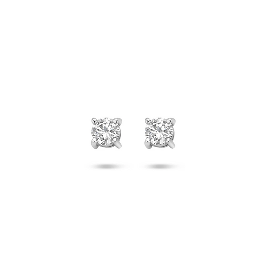 oorknoppen zirkonia zilver gerhodineerd
