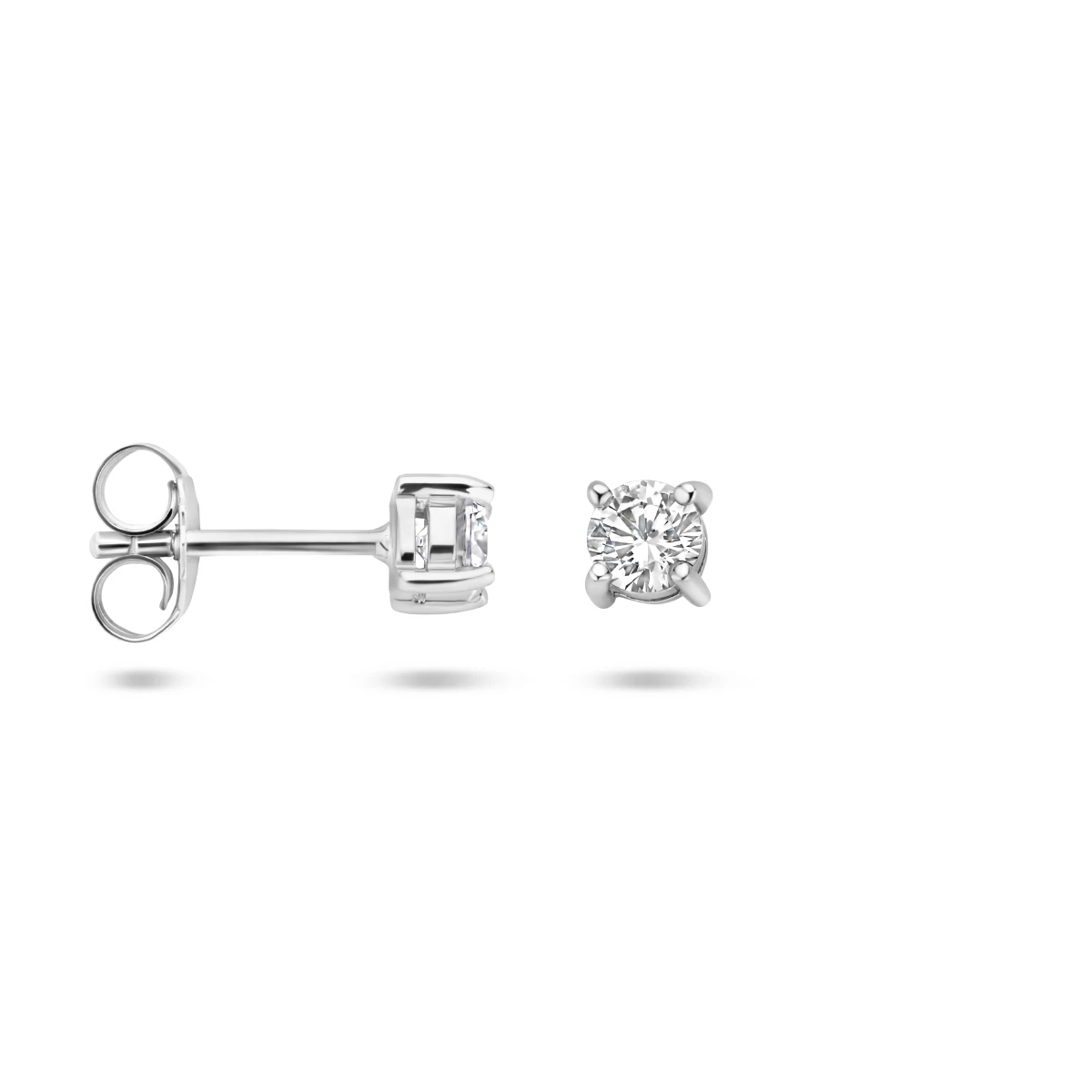 oorknoppen zirkonia zilver gerhodineerd