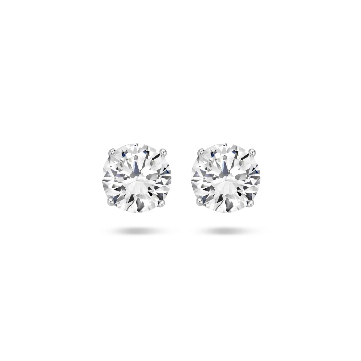 oorknoppen zirkonia zilver gerhodineerd