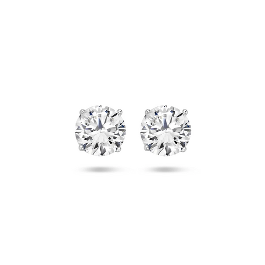 oorknoppen zirkonia zilver gerhodineerd
