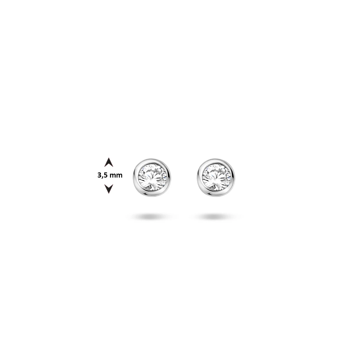 oorknoppen zirkonia zilver gerhodineerd