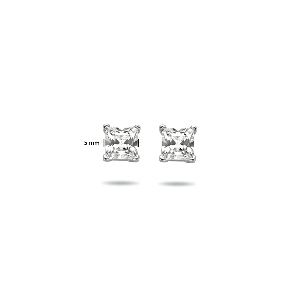 oorknoppen zirkonia zilver gerhodineerd
