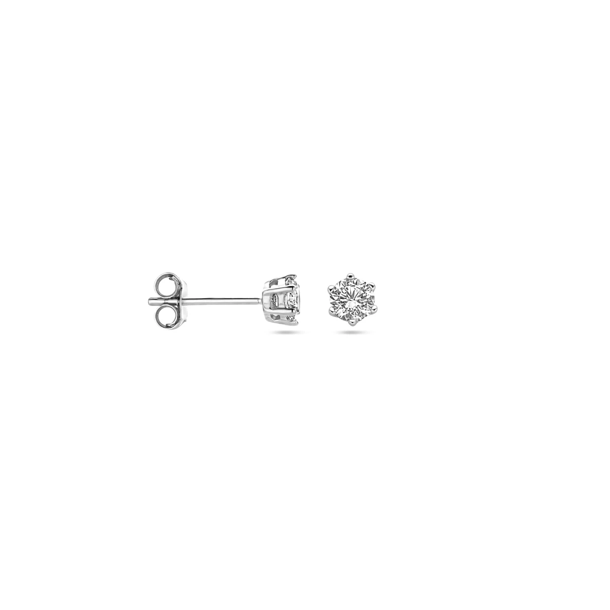 oorknoppen zirkonia zilver gerhodineerd