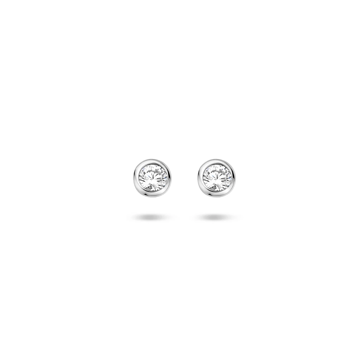 oorknoppen zirkonia zilver gerhodineerd