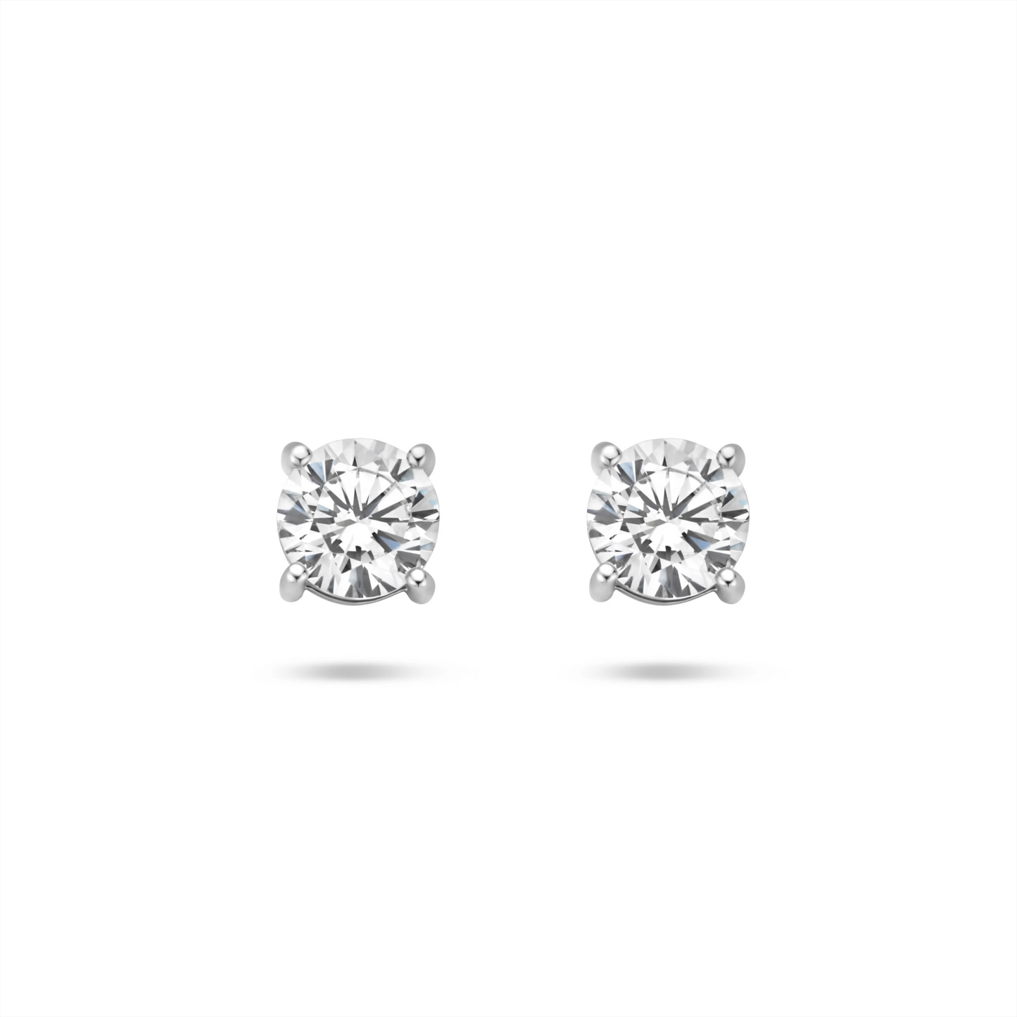 oorknoppen zirkonia zilver gerhodineerd