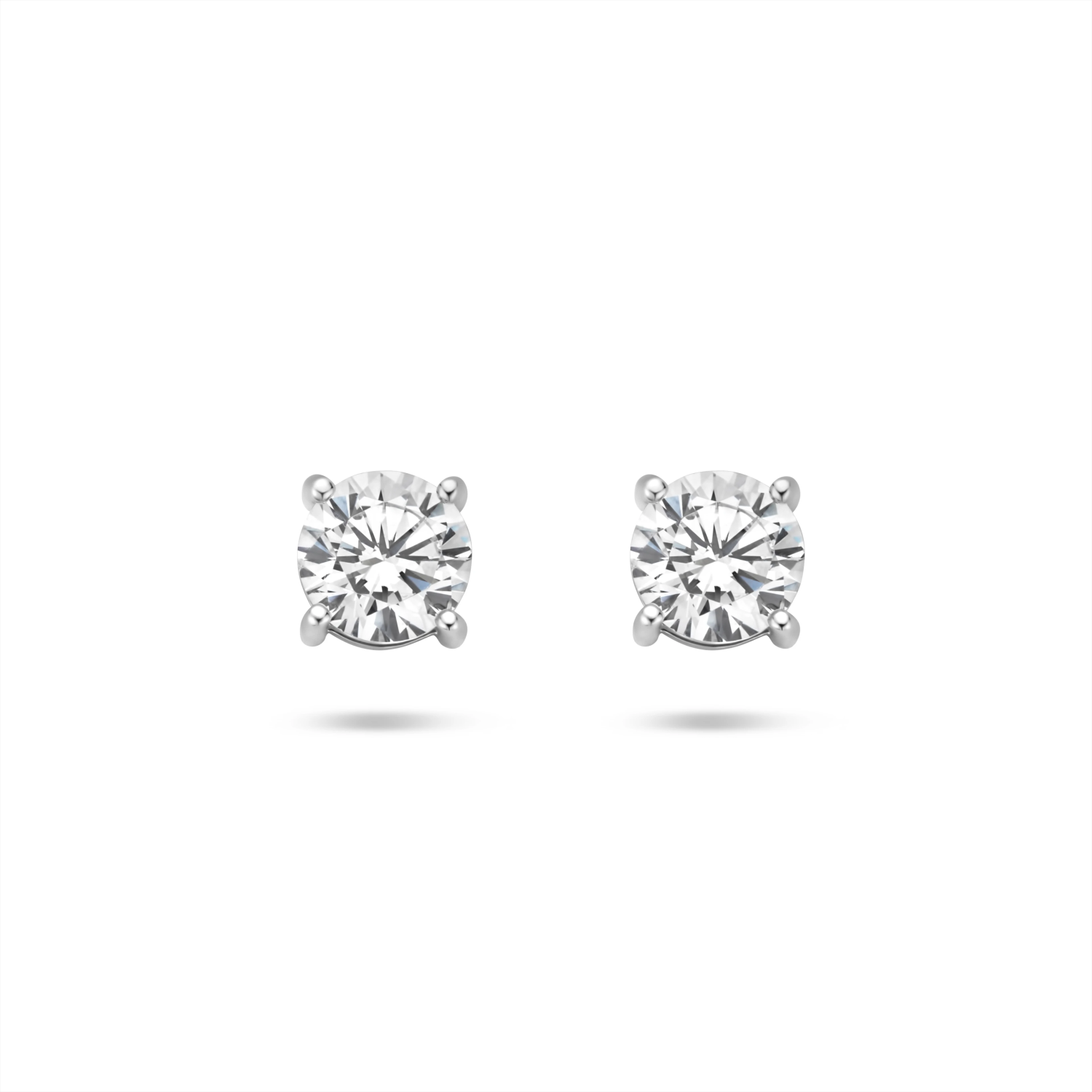 oorknoppen zirkonia zilver gerhodineerd
