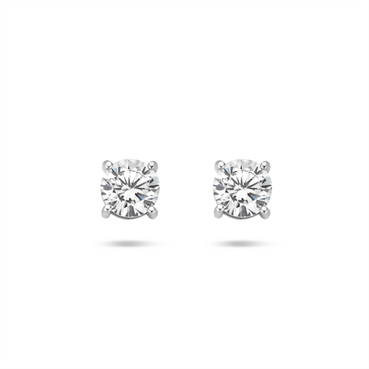 oorknoppen zirkonia zilver gerhodineerd