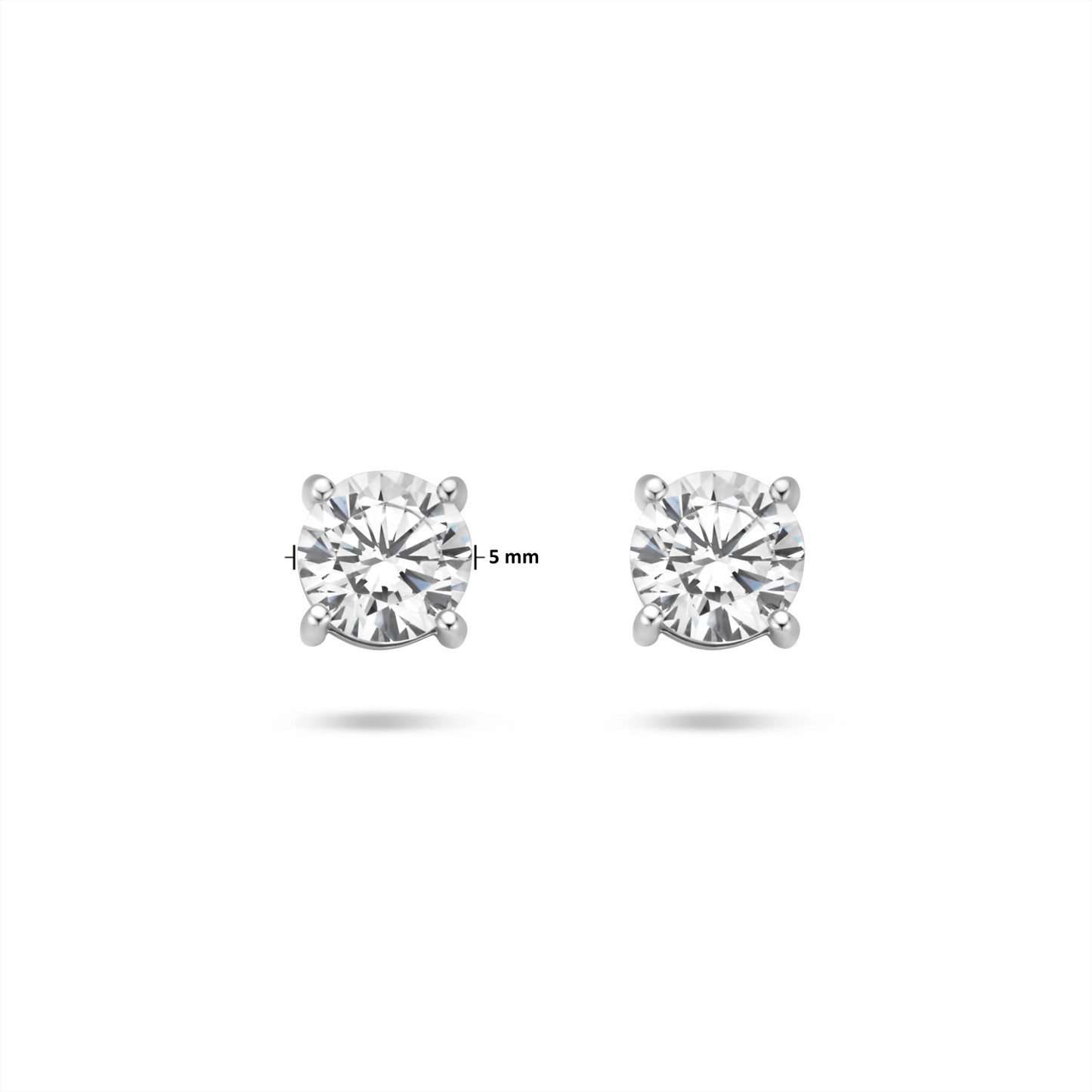 oorknoppen zirkonia zilver gerhodineerd