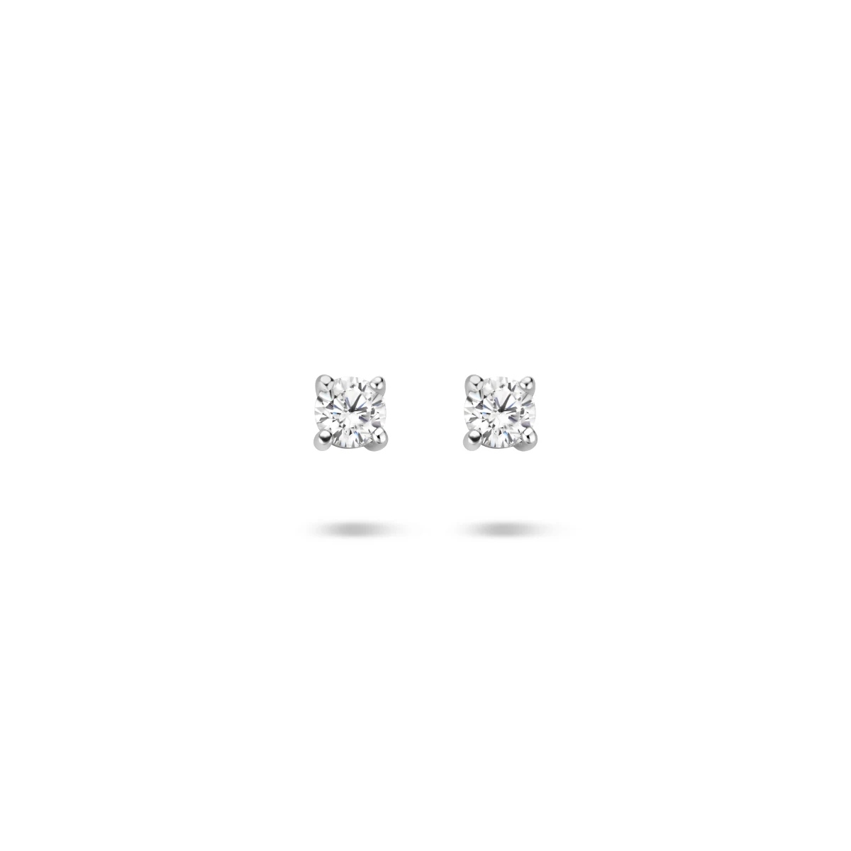 oorknoppen zirkonia zilver gerhodineerd