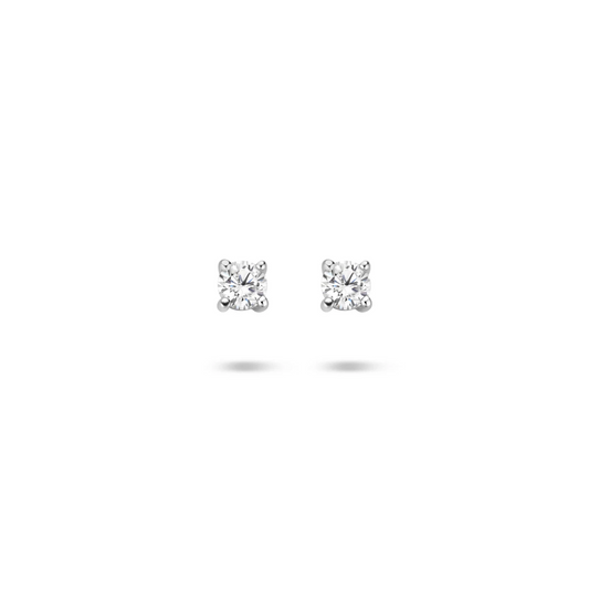 oorknoppen zirkonia zilver gerhodineerd