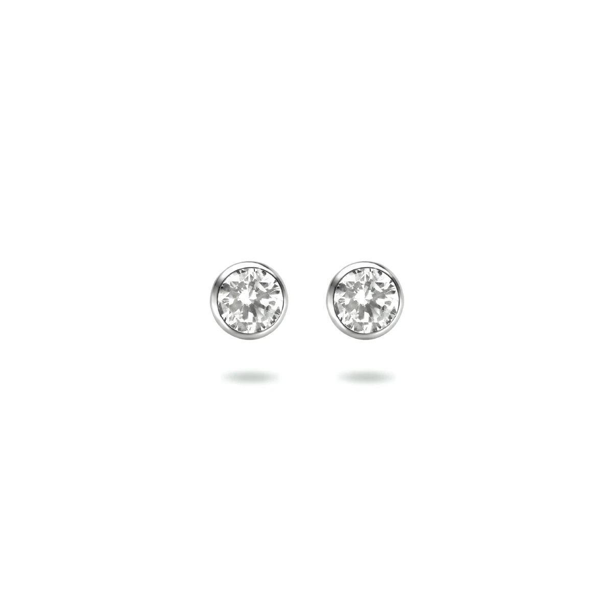 oorknoppen zirkonia zilver gerhodineerd