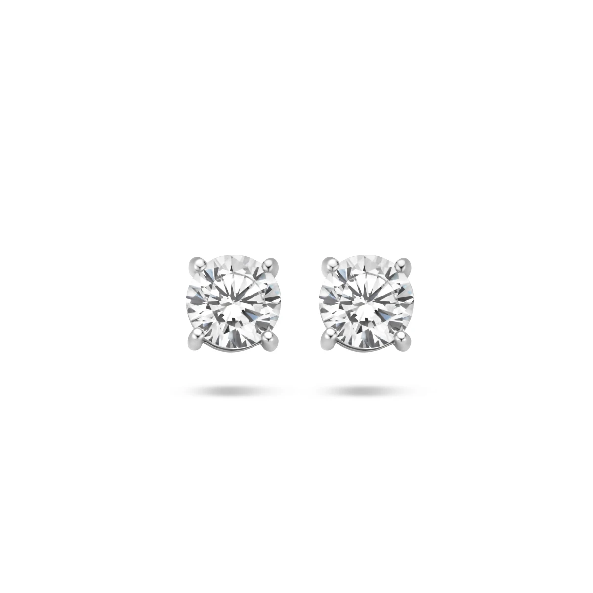 oorknoppen zirkonia zilver gerhodineerd