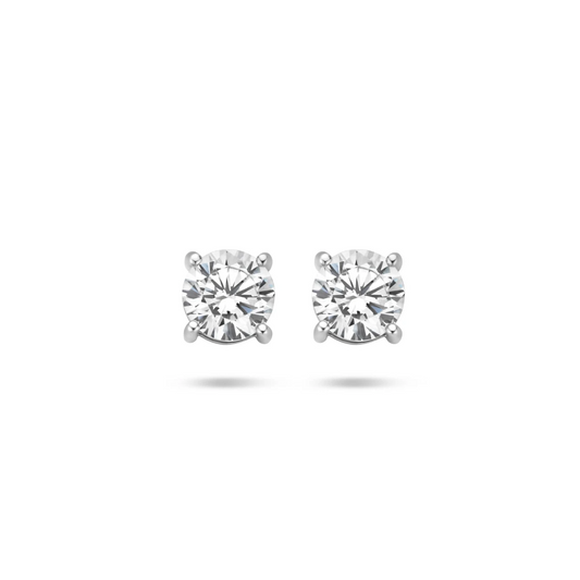 oorknoppen zirkonia zilver gerhodineerd