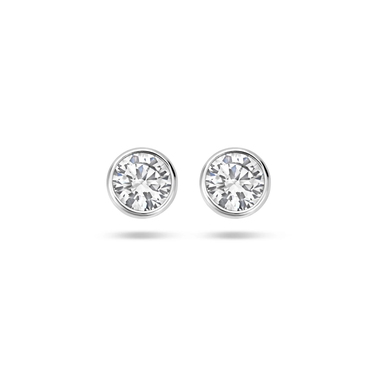 oorknoppen zirkonia zilver gerhodineerd