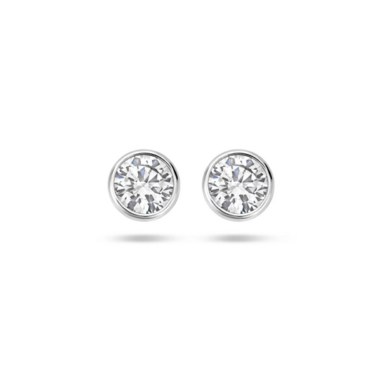 oorknoppen zirkonia zilver gerhodineerd