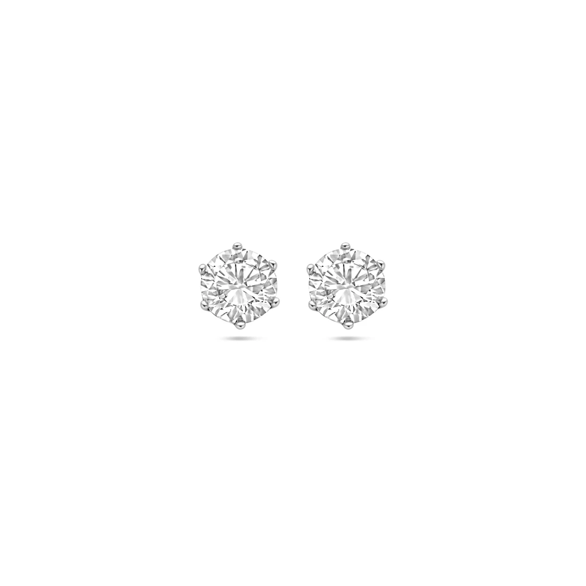 oorknoppen zirkonia zilver gerhodineerd