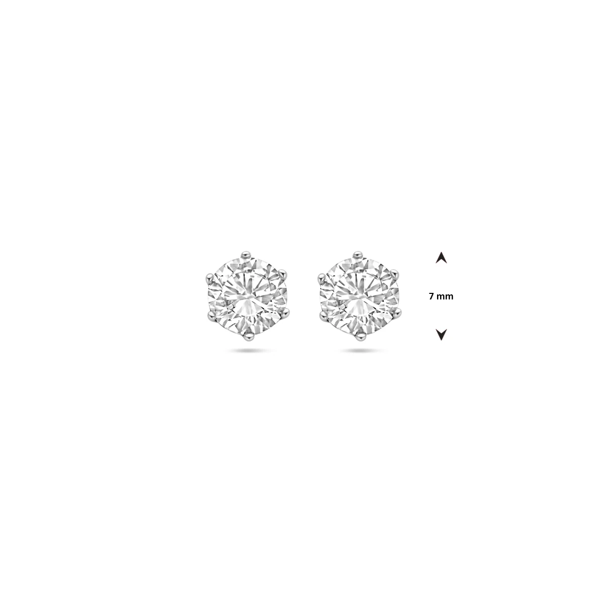 oorknoppen zirkonia zilver gerhodineerd