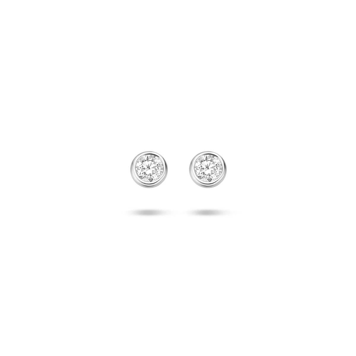 oorknoppen zirkonia zilver gerhodineerd