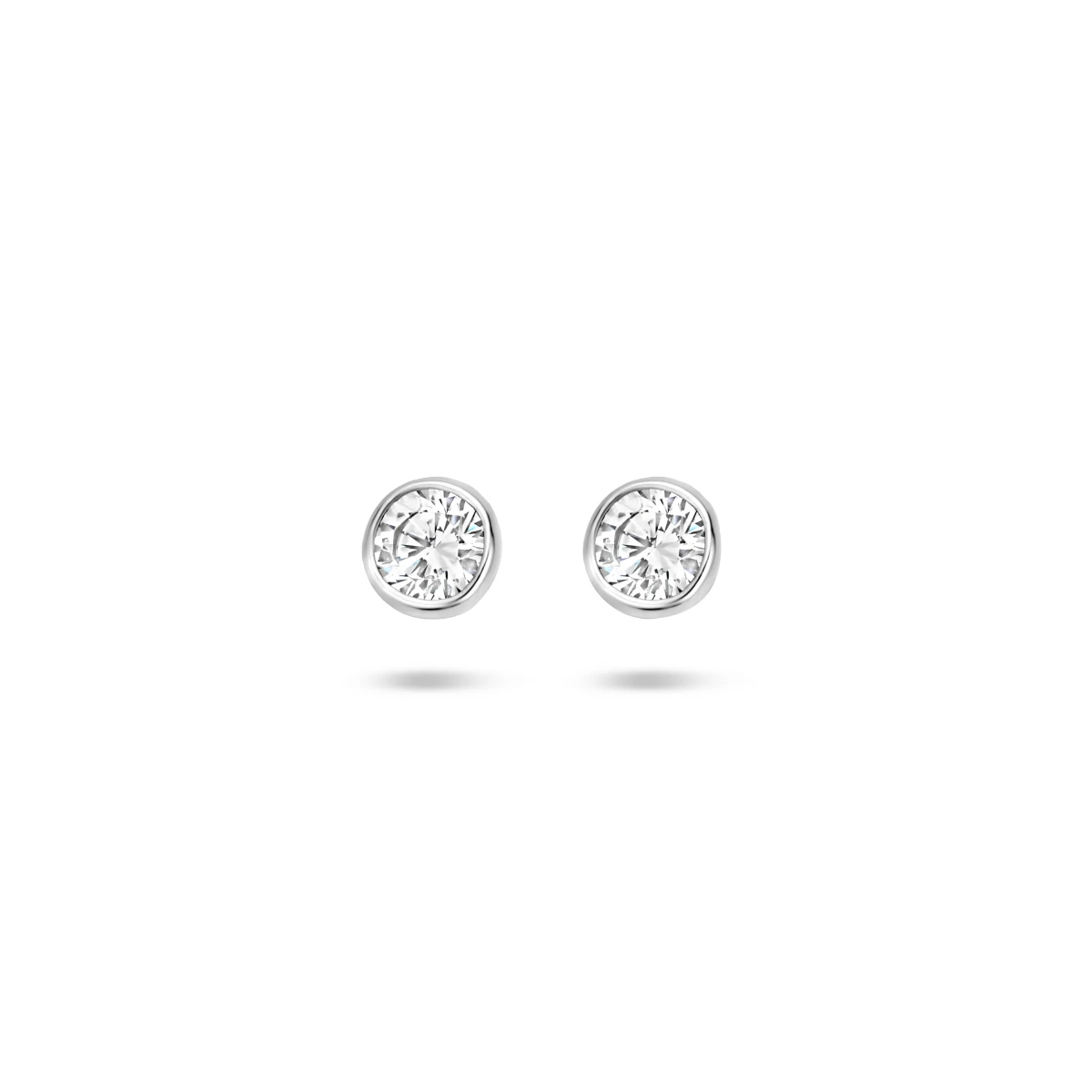 oorknoppen zirkonia zilver gerhodineerd