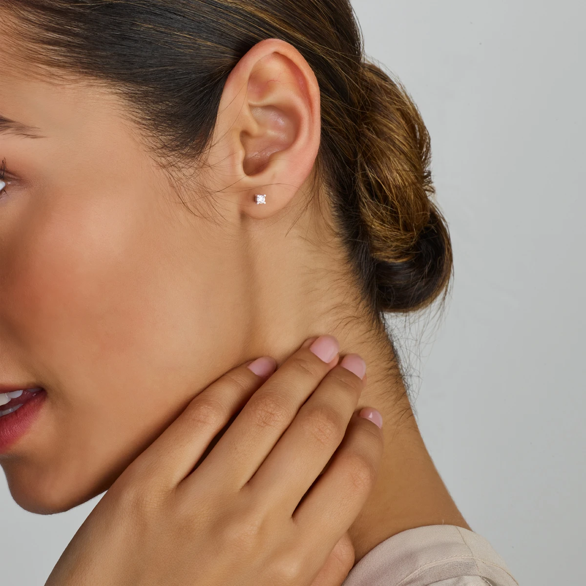 oorknoppen zirkonia zilver gerhodineerd